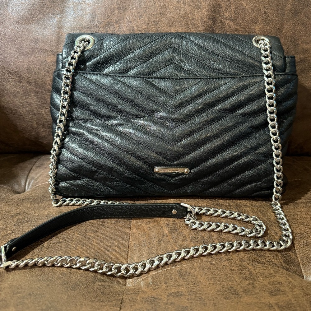 Rebecca Minkoff Eddie Crossbody Black Quilted Leather Bag - Picture 2 of 16